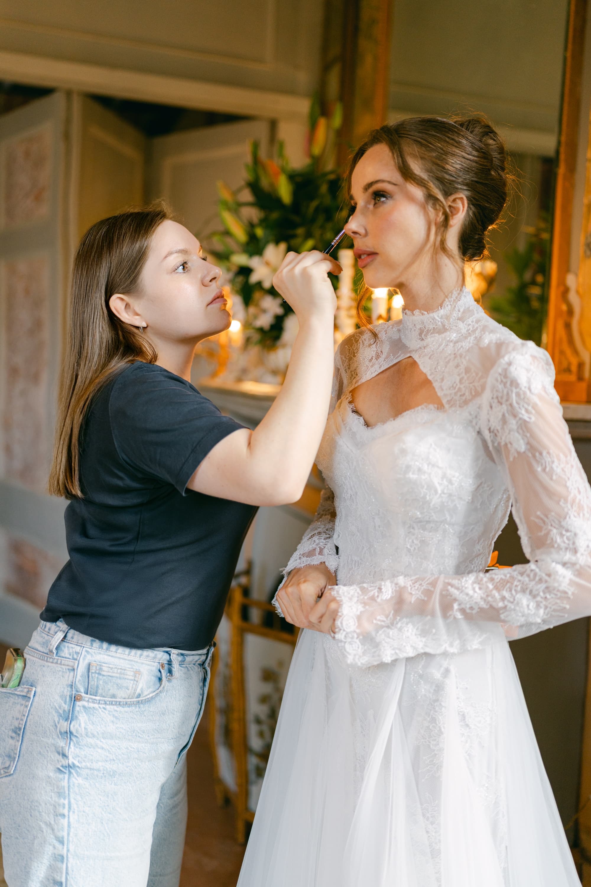 Katerina applying bridal makeup at the studio — Marikate Makeup Melbourne